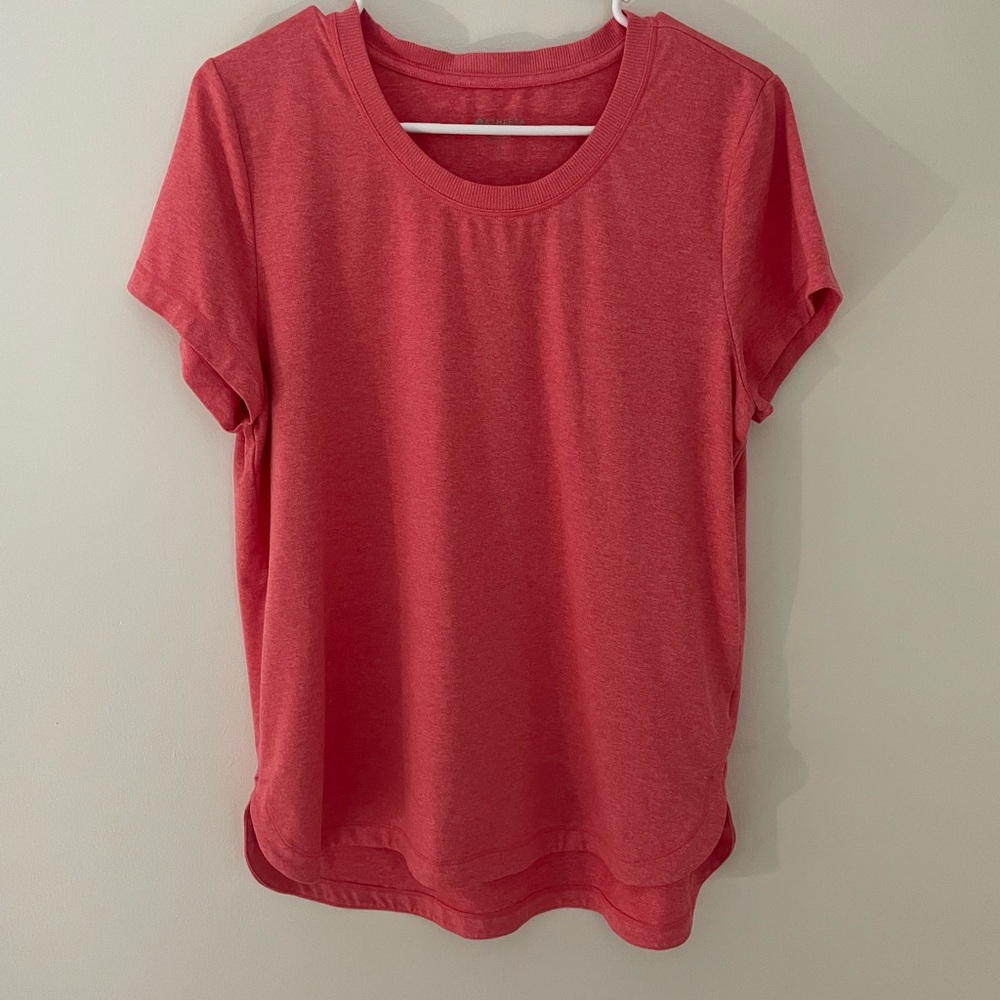 Pink Athleta Women's Work Out Short Sleeve Shirt